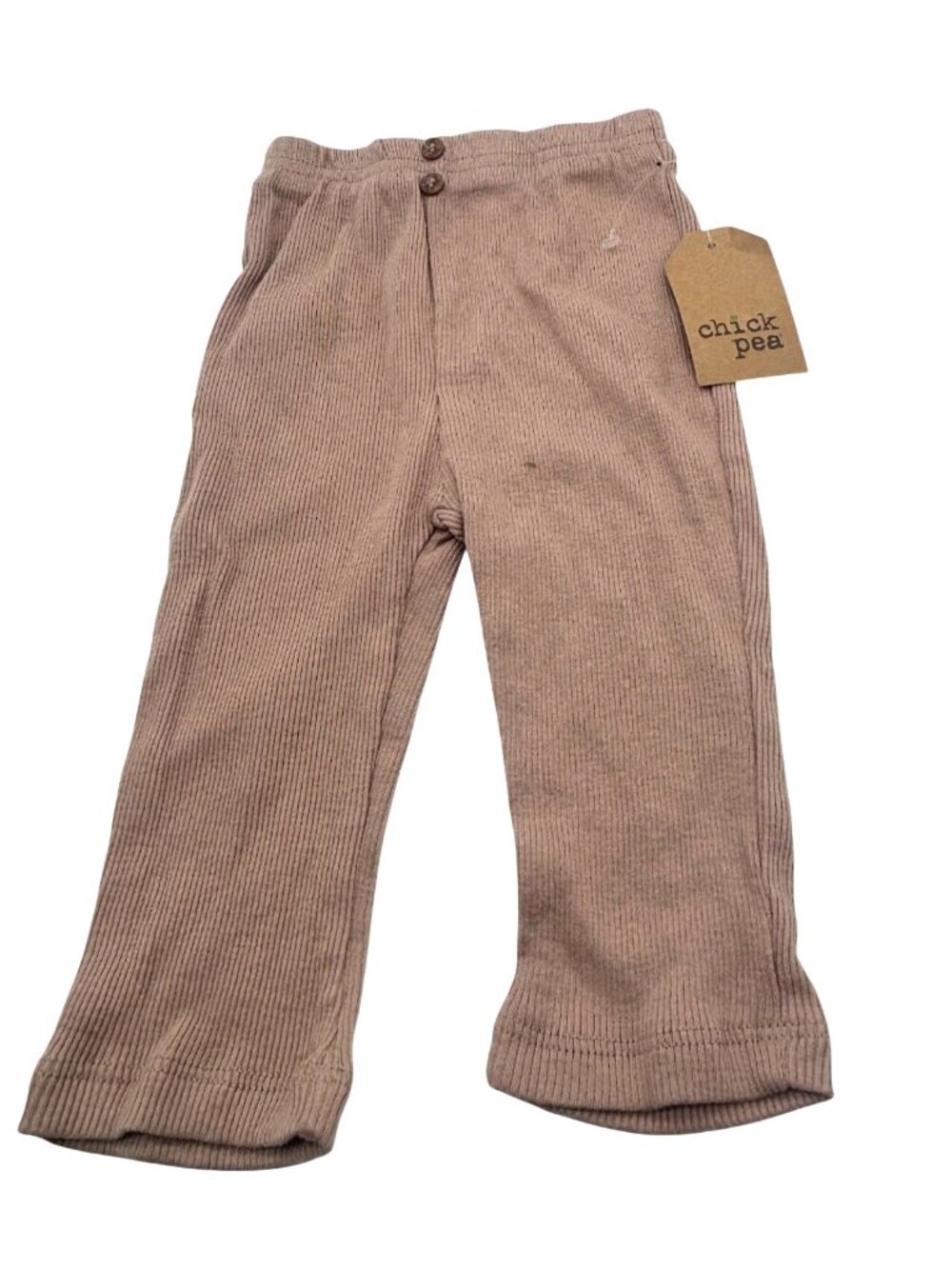 Chick Pea Baby Ribbed Cotton Pants, Brown, Sz. 3-6 montsh